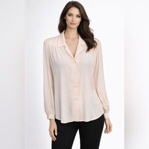 Josephine Light Pink Blouse Long Sleeve Pleated Size 12